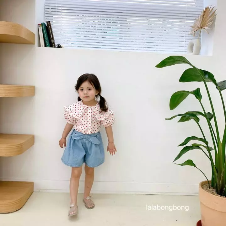 Lalabongbong - Korean Children Fashion - #prettylittlegirls - Heart Short Sleeves Blouse - 5