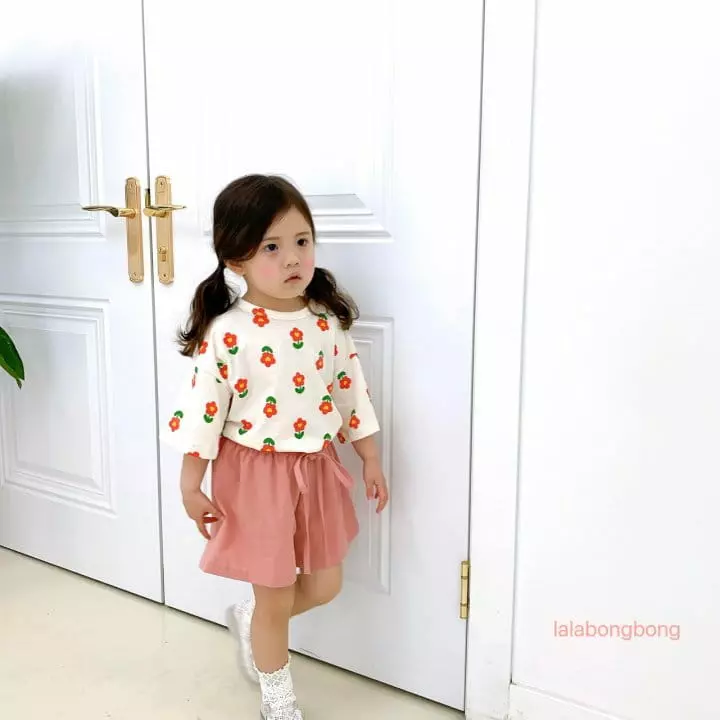 Lalabongbong - Korean Children Fashion - #minifashionista - Kid Flower Top Bottom Set - 4