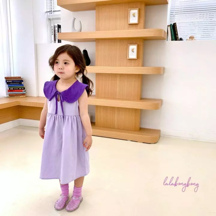 Lalabongbong - Korean Children Fashion - #stylishchildhood - Collar String One-piece - 3