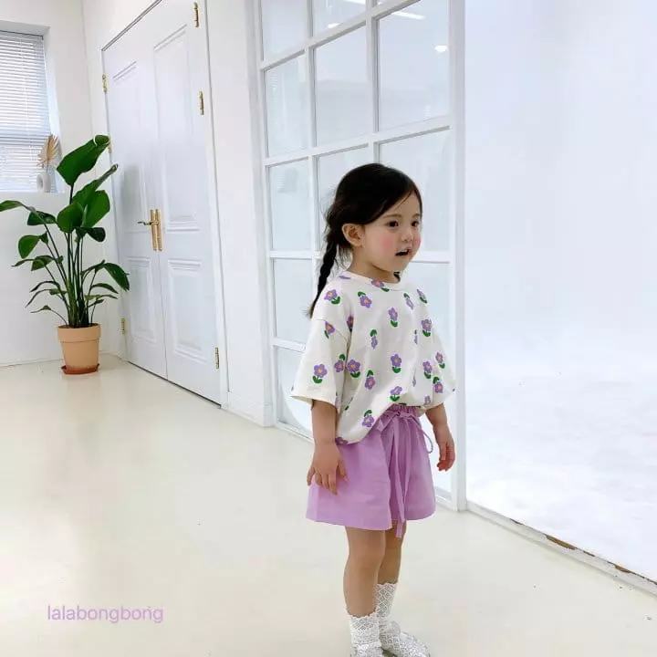 Lalabongbong - Korean Children Fashion - #todddlerfashion - Kid Flower Top Bottom Set - 5