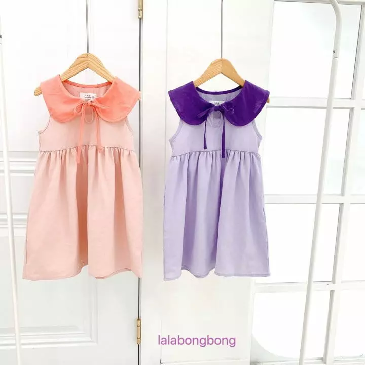 Lalabongbong - Korean Children Fashion - #todddlerfashion - Collar String One-piece