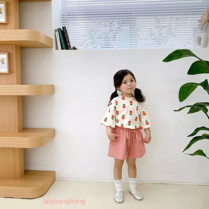 Lalabongbong - Korean Children Fashion - #toddlerclothing - Kid Flower Top Bottom Set - 6