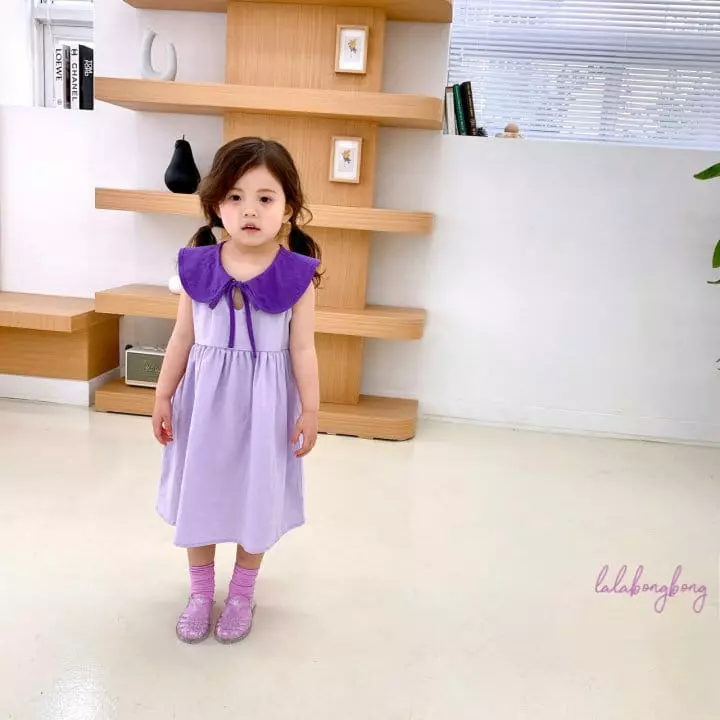Lalabongbong - Korean Children Fashion - #toddlerclothing - Collar String One-piece - 2