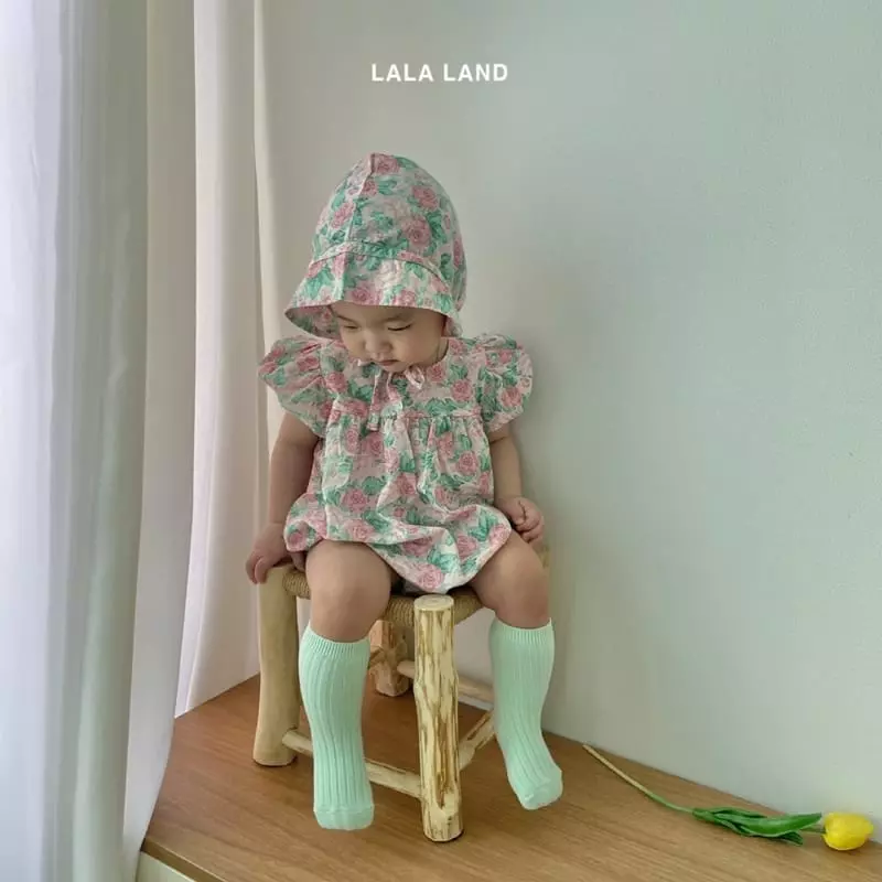 Lalaland - Korean Baby Fashion - #babyclothing - Bebe Rose Bodysuit with Bonnet - 12