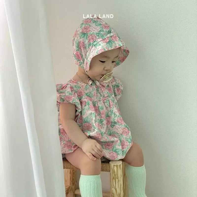 Lalaland - Korean Baby Fashion - #babylifestyle - Bebe Rose Bodysuit with Bonnet