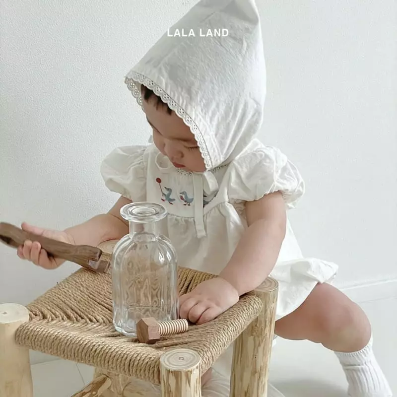 Lalaland - Korean Baby Fashion - #babyoninstagram - Bebe Puff Bodysuit with Bonnet - 3