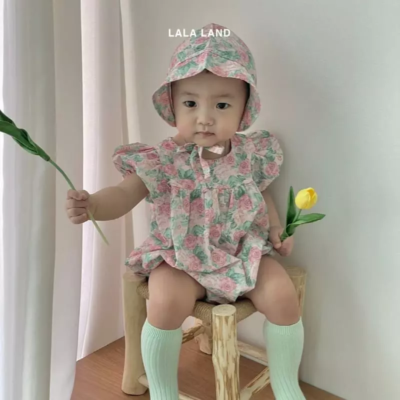 Lalaland - Korean Baby Fashion - #babyoninstagram - Bebe Rose Bodysuit with Bonnet - 2