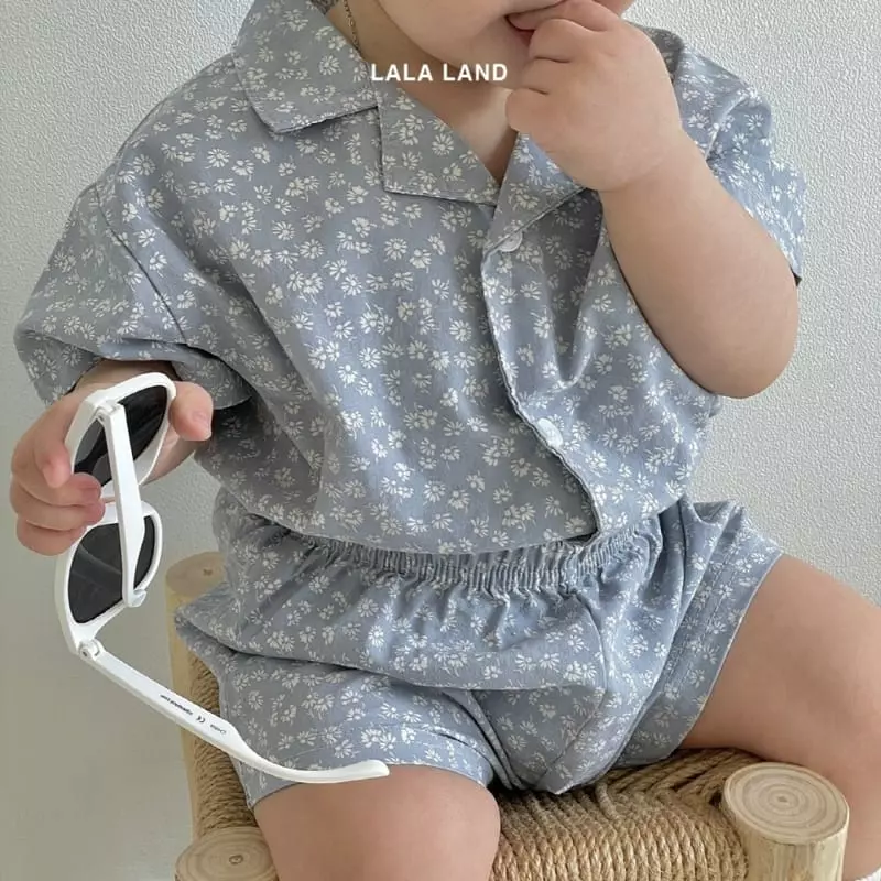 Lalaland - Korean Baby Fashion - #babyootd - Bebe Andy Top Bottom Set - 2