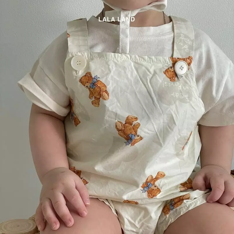 Lalaland - Korean Baby Fashion - #babyoutfit - Bebe Heart Bear Bodysuit - 8