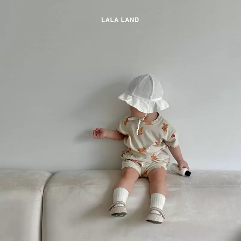 Lalaland - Korean Baby Fashion - #babyoutfit - Bebe Pooh Top Bottom Set - 6