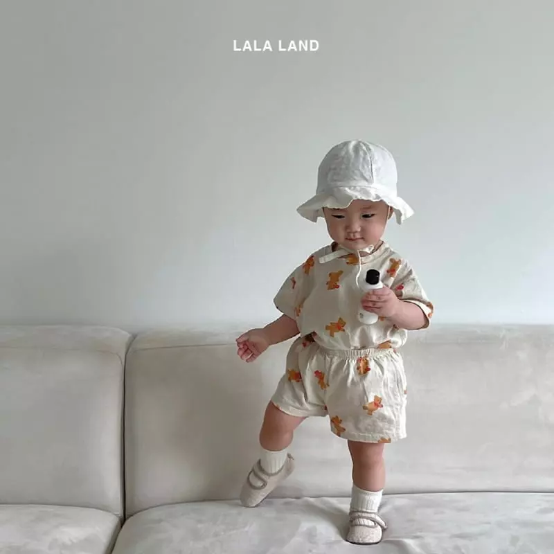 Lalaland - Korean Baby Fashion - #babyoutfit - Bebe Pooh Top Bottom Set - 7