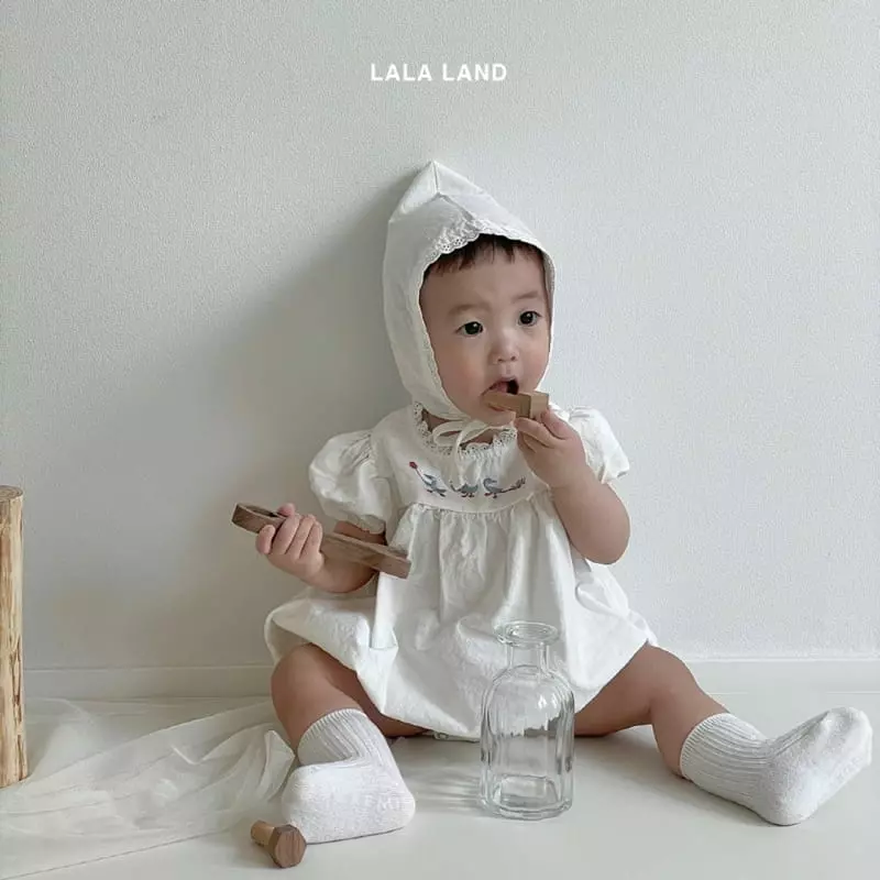 Lalaland - Korean Baby Fashion - #babyoutfit - Bebe Puff Bodysuit with Bonnet - 5