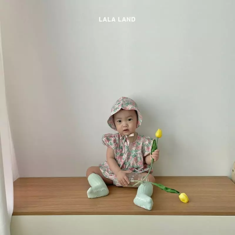Lalaland - Korean Baby Fashion - #babywear - Bebe Rose Bodysuit with Bonnet - 6