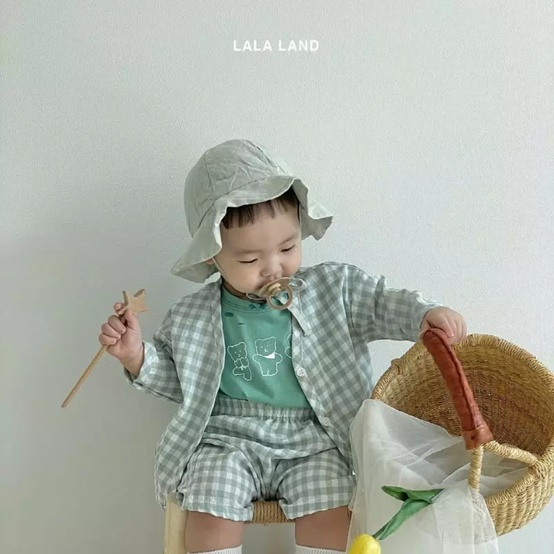 Lalaland - Korean Baby Fashion - #babyoutfit - Bebe Bear Cardigan Top Bottom Set - 4