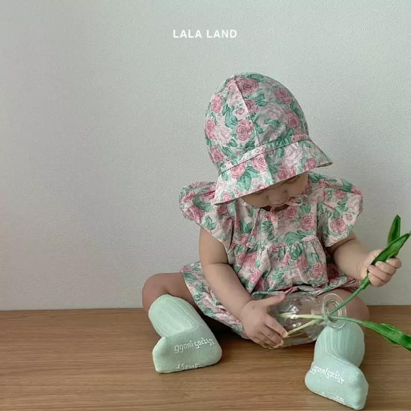 Lalaland - Korean Baby Fashion - #onlinebabyboutique - Bebe Rose Bodysuit with Bonnet - 7