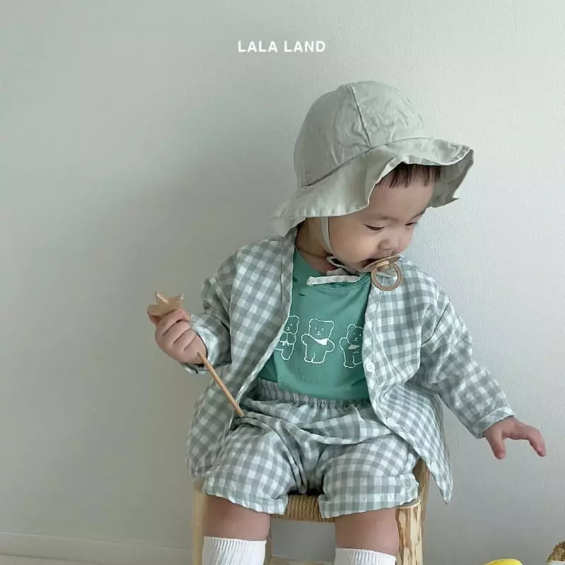 Lalaland - Korean Baby Fashion - #onlinebabyboutique - Bebe Bear Cardigan Top Bottom Set - 5