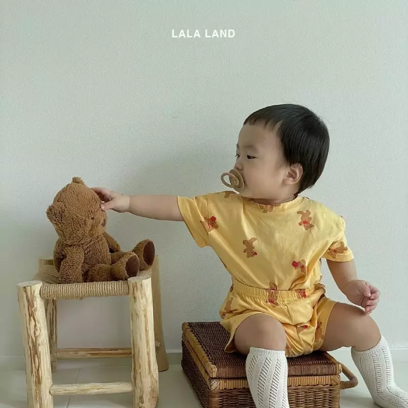 Lalaland - Korean Baby Fashion - #smilingbaby - Bebe Pooh Top Bottom Set - 11
