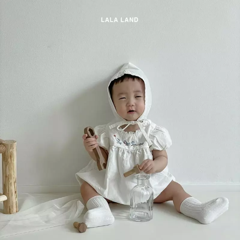 Lalaland - Korean Baby Fashion - #smilingbaby - Bebe Puff Bodysuit with Bonnet - 10
