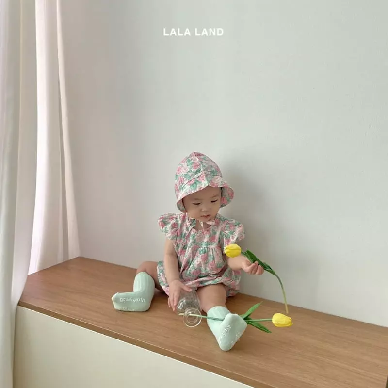 Lalaland - Korean Baby Fashion - #smilingbaby - Bebe Rose Bodysuit with Bonnet - 9