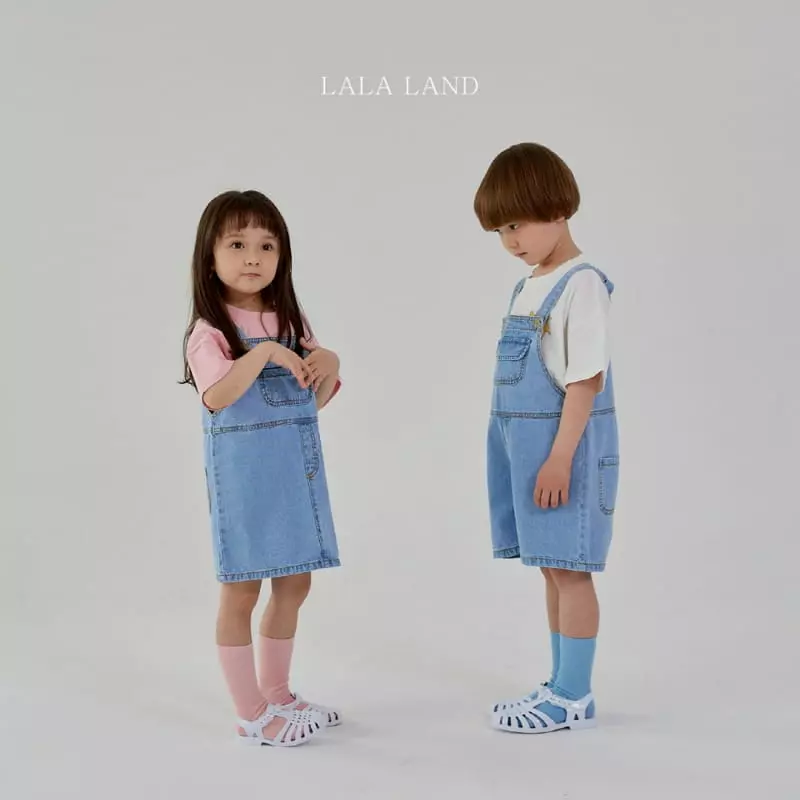 Lalaland - Korean Children Fashion - #childofig - Denim Dungarees Skirt - 8