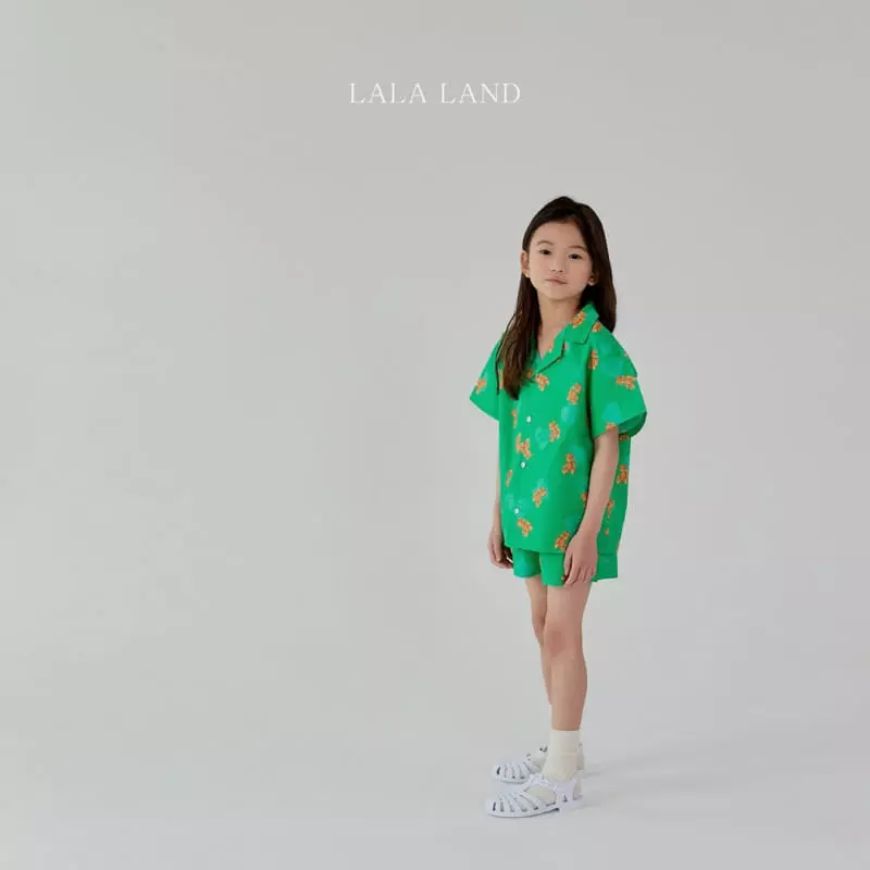 Lalaland - Korean Children Fashion - #designkidswear - Bear Shirt Top Bottom Set - 6