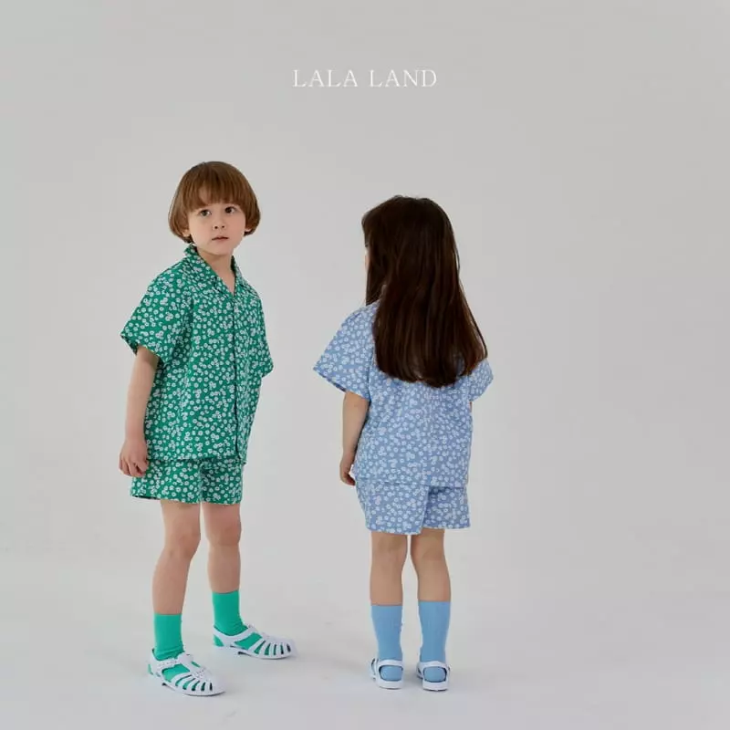 Lalaland - Korean Children Fashion - #childrensboutique - Flower Shirt Top Bottom Set - 4