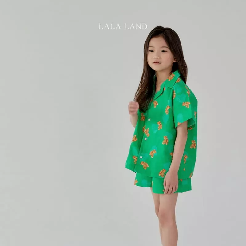 Lalaland - Korean Children Fashion - #discoveringself - Bear Shirt Top Bottom Set - 7