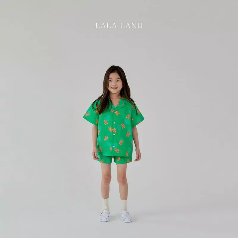 Lalaland - Korean Children Fashion - #fashionkids - Bear Shirt Top Bottom Set - 8