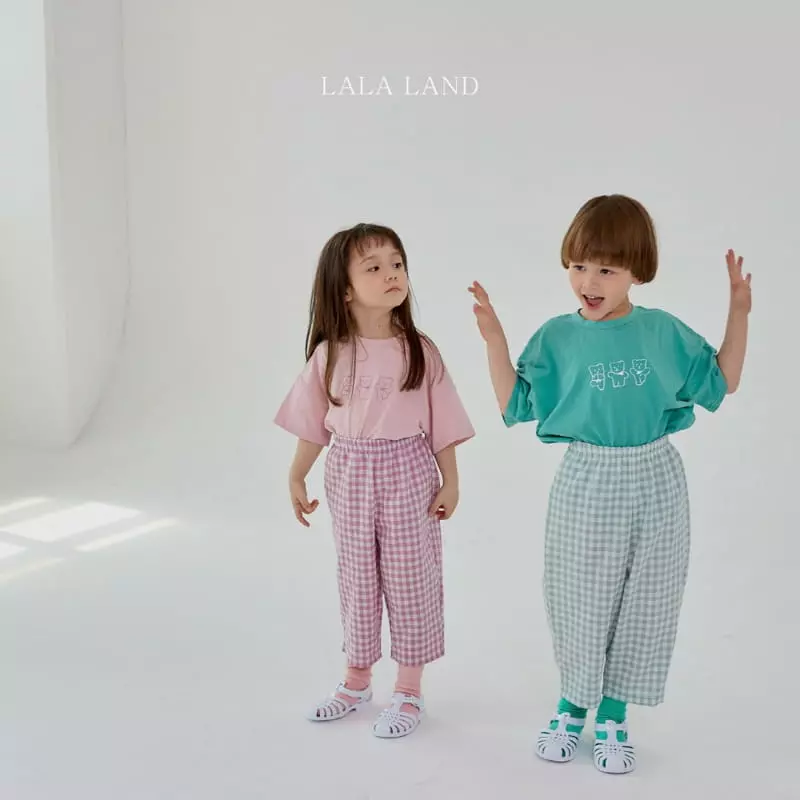 Lalaland - Korean Children Fashion - #kidzfashiontrend - Bear Three Cardigan Pants Tee Set - 2