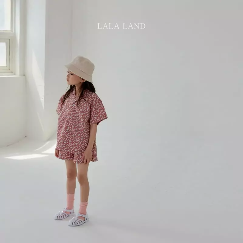 Lalaland - Korean Children Fashion - #magicofchildhood - Flower Shirt Top Bottom Set - 12