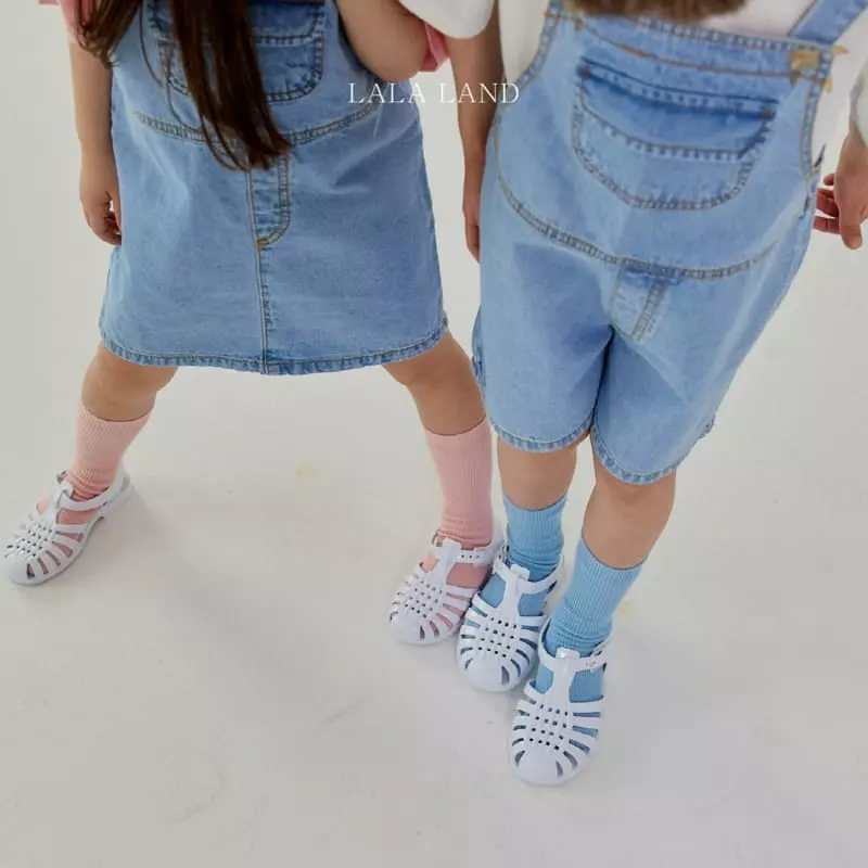 Lalaland - Korean Children Fashion - #minifashionista - Denim Dungarees Skirt - 3