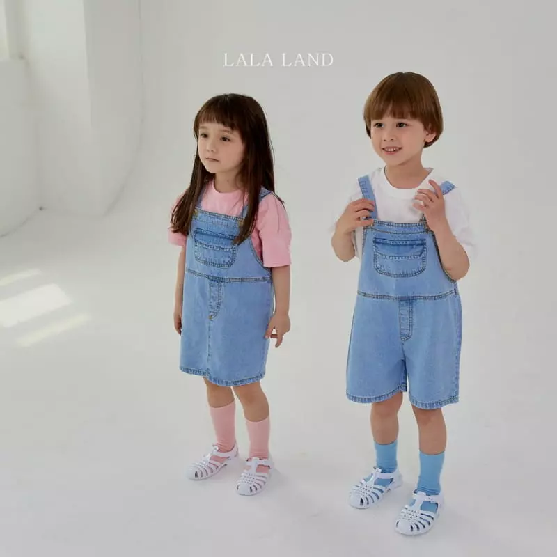 Lalaland - Korean Children Fashion - #minifashionista - Denim Dungarees Skirt - 4
