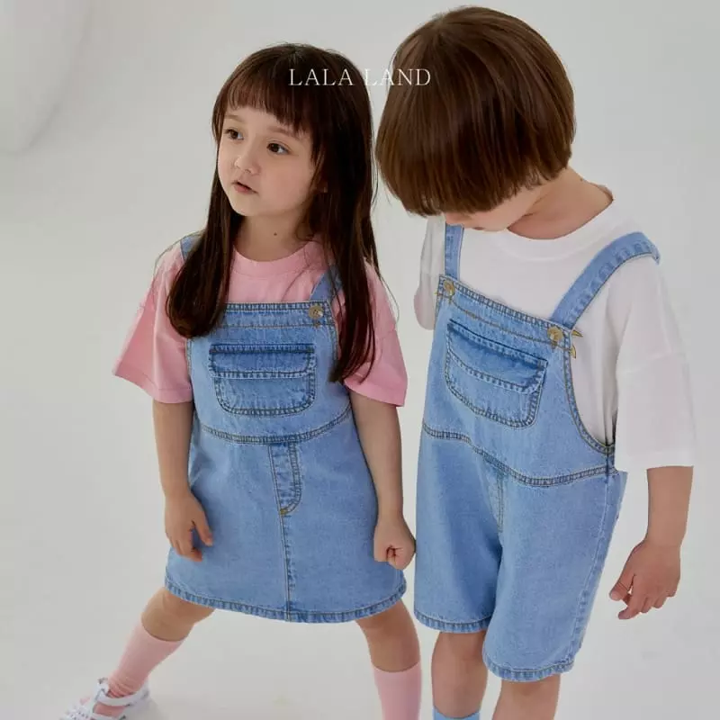Lalaland - Korean Children Fashion - #prettylittlegirls - Denim Overalls - 3