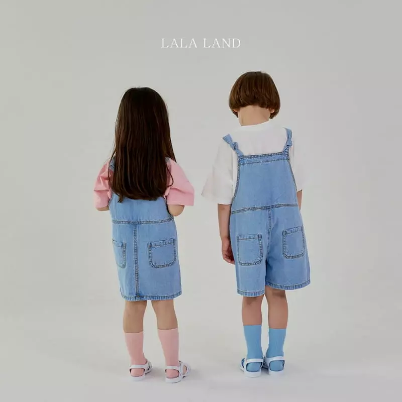 Lalaland - Korean Children Fashion - #stylishchildhood - Denim Dungarees Skirt - 7