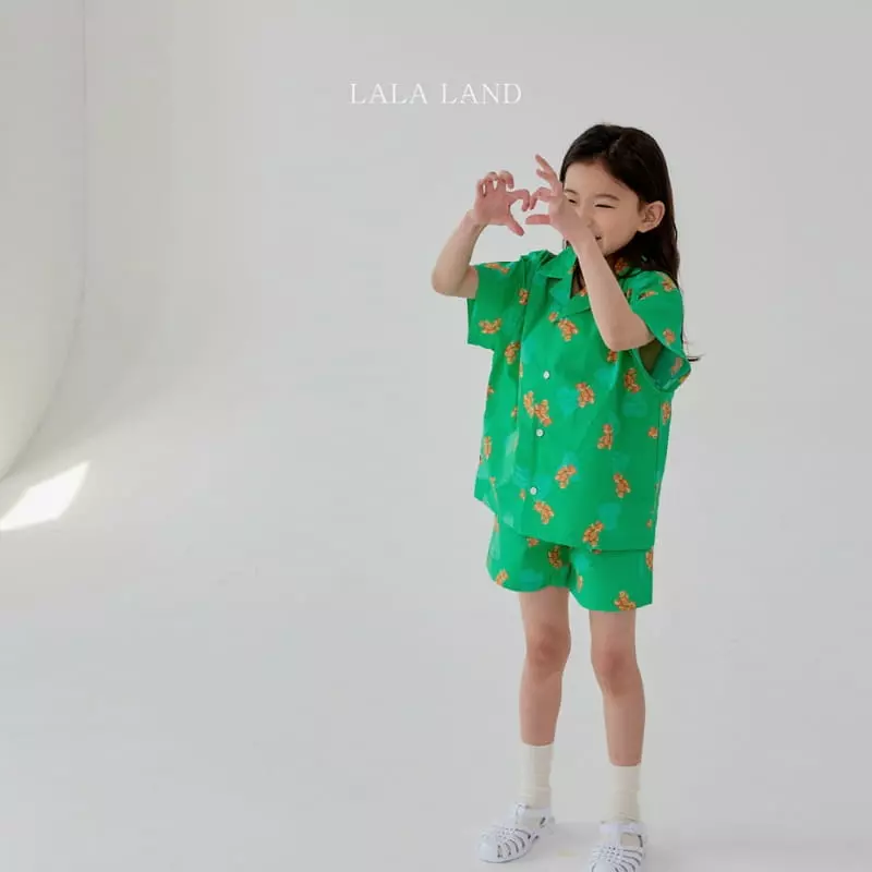Lalaland - Korean Children Fashion - #toddlerclothing - Bear Shirt Top Bottom Set - 2