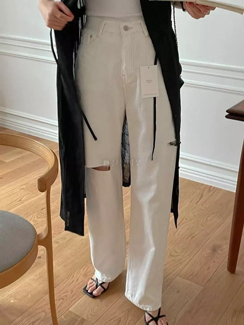Lefav - Korean Women Fashion - #momslook - Cutting Jeans