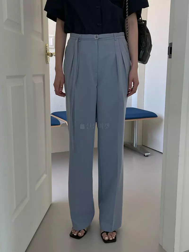 Lefav - Korean Women Fashion - #momslook - Belt Pants - 2