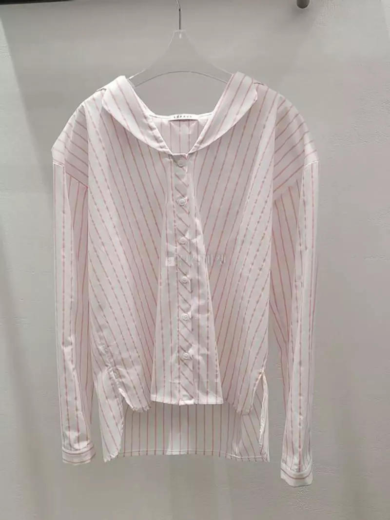 Lefav - Korean Women Fashion - #momslook - Stripes Shirt - 2
