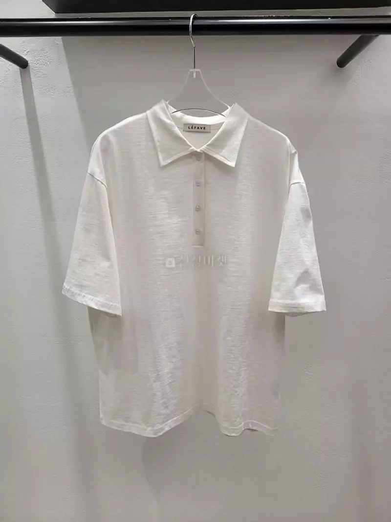 Lefav - Korean Women Fashion - #pursuepretty - Collar Boxy Tee