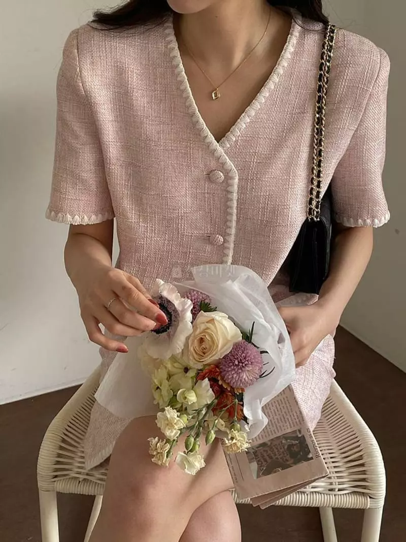 Lefav - Korean Women Fashion - #vintageinspired - Twid One-piece - 3