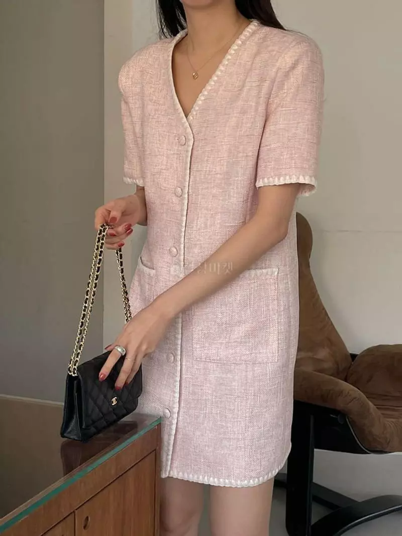 Lefav - Korean Women Fashion - #vintageinspired - Twid One-piece - 4