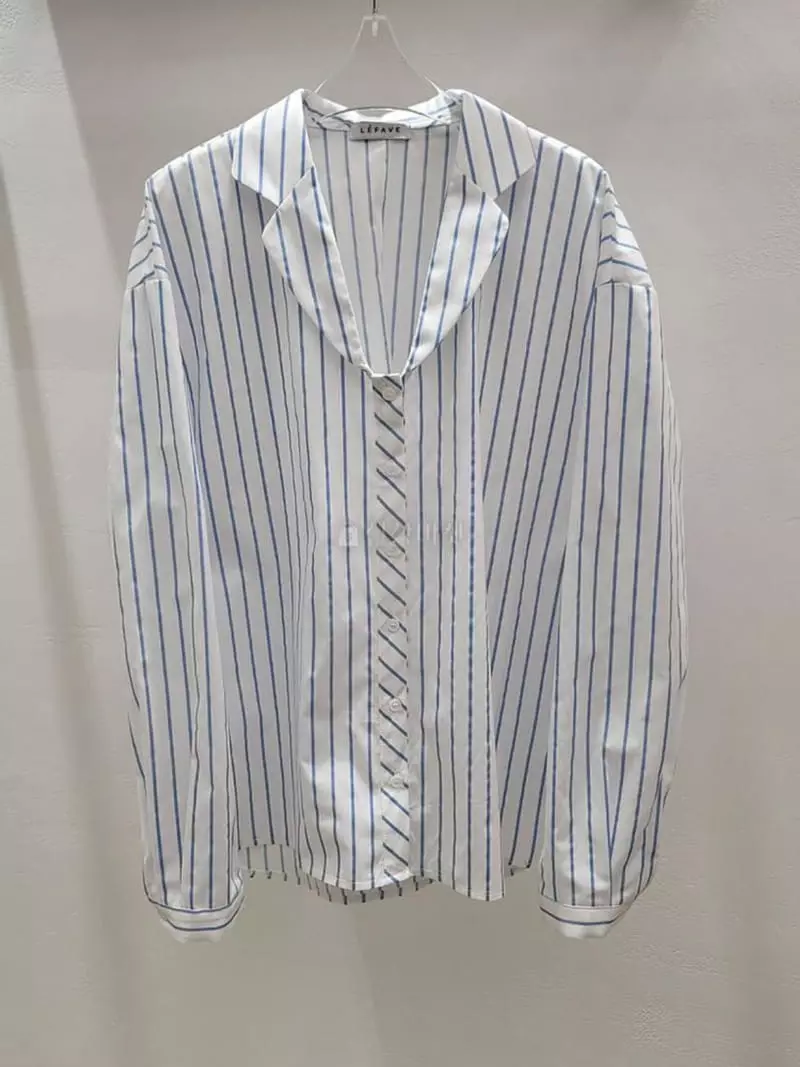Lefav - Korean Women Fashion - #womensfashion - Stripes Shirt - 3