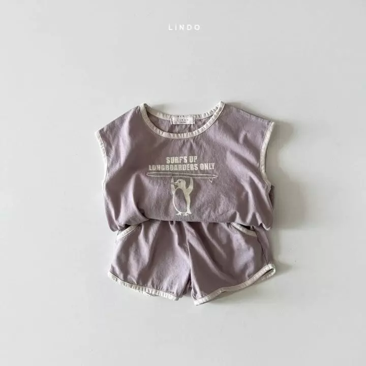Lindo - Korean Children Fashion - #childofig - Surfing Penguin Top Bottom Set
