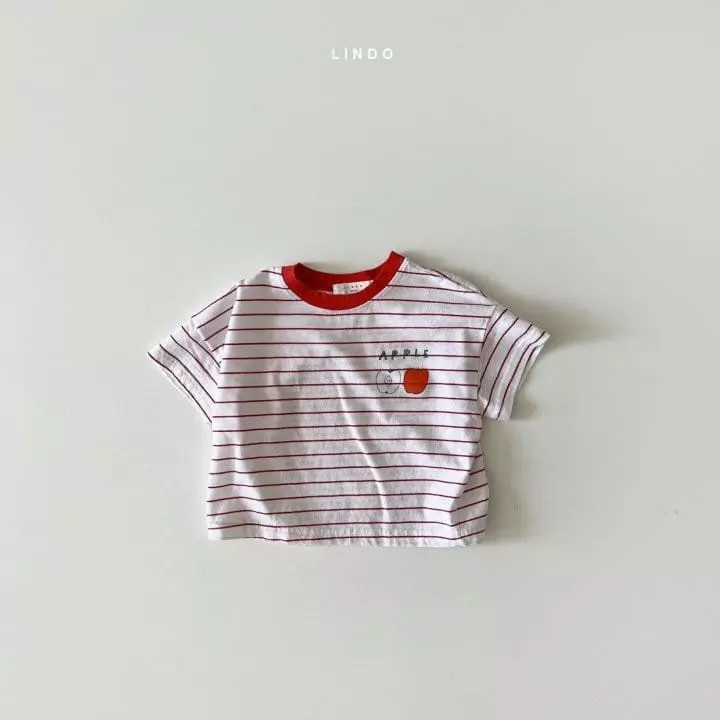 Lindo - Korean Children Fashion - #childrensboutique - Apple Stripes Tee