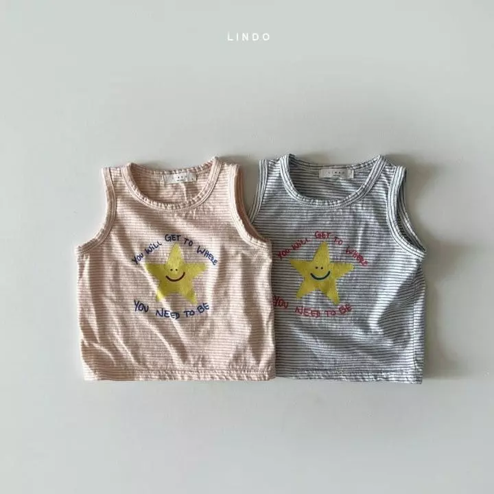 Lindo - Korean Children Fashion - #childofig - Star Sleeveless Tee - 4