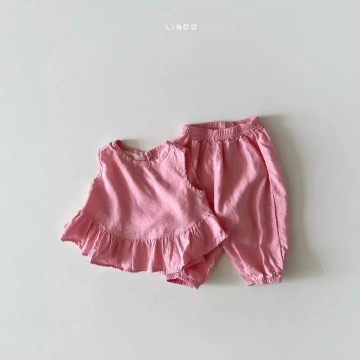 Lindo - Korean Children Fashion - #childrensboutique - Frill Top Bottom Set