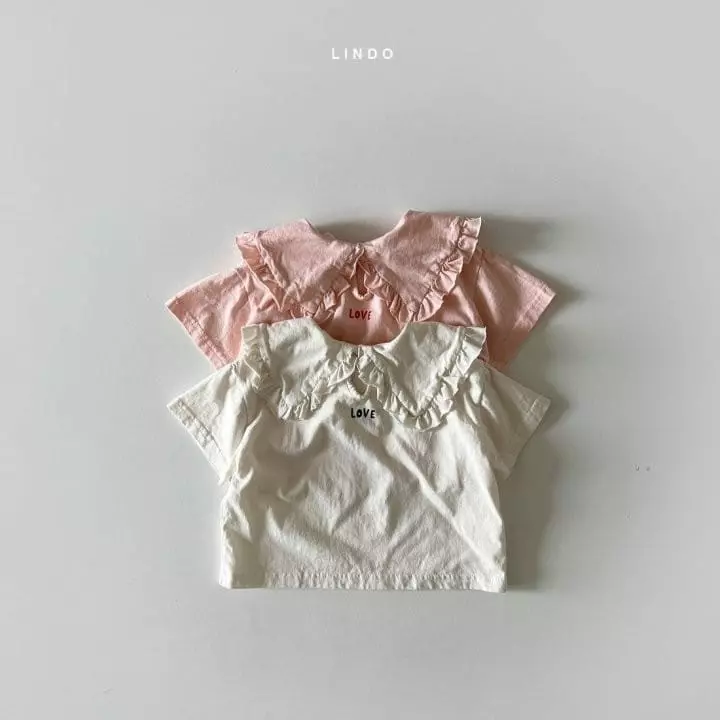 Lindo - Korean Children Fashion - #discoveringself - Love Frilol Collar Tee