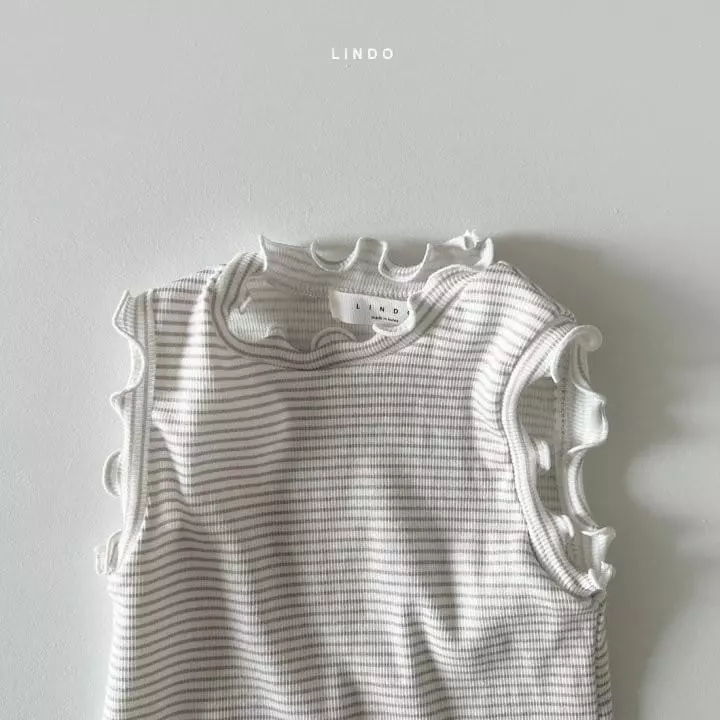 Lindo - Korean Children Fashion - #fashionkids - Stripes Rib Sleeveless Tee - 6