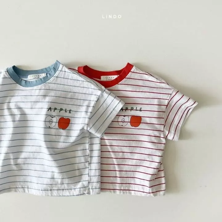 Lindo - Korean Children Fashion - #discoveringself - Apple Stripes Tee - 4