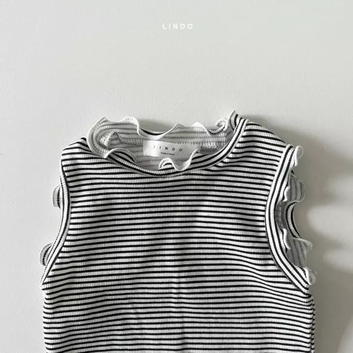 Lindo - Korean Children Fashion - #kidsshorts - Stripes Rib Sleeveless Tee - 7
